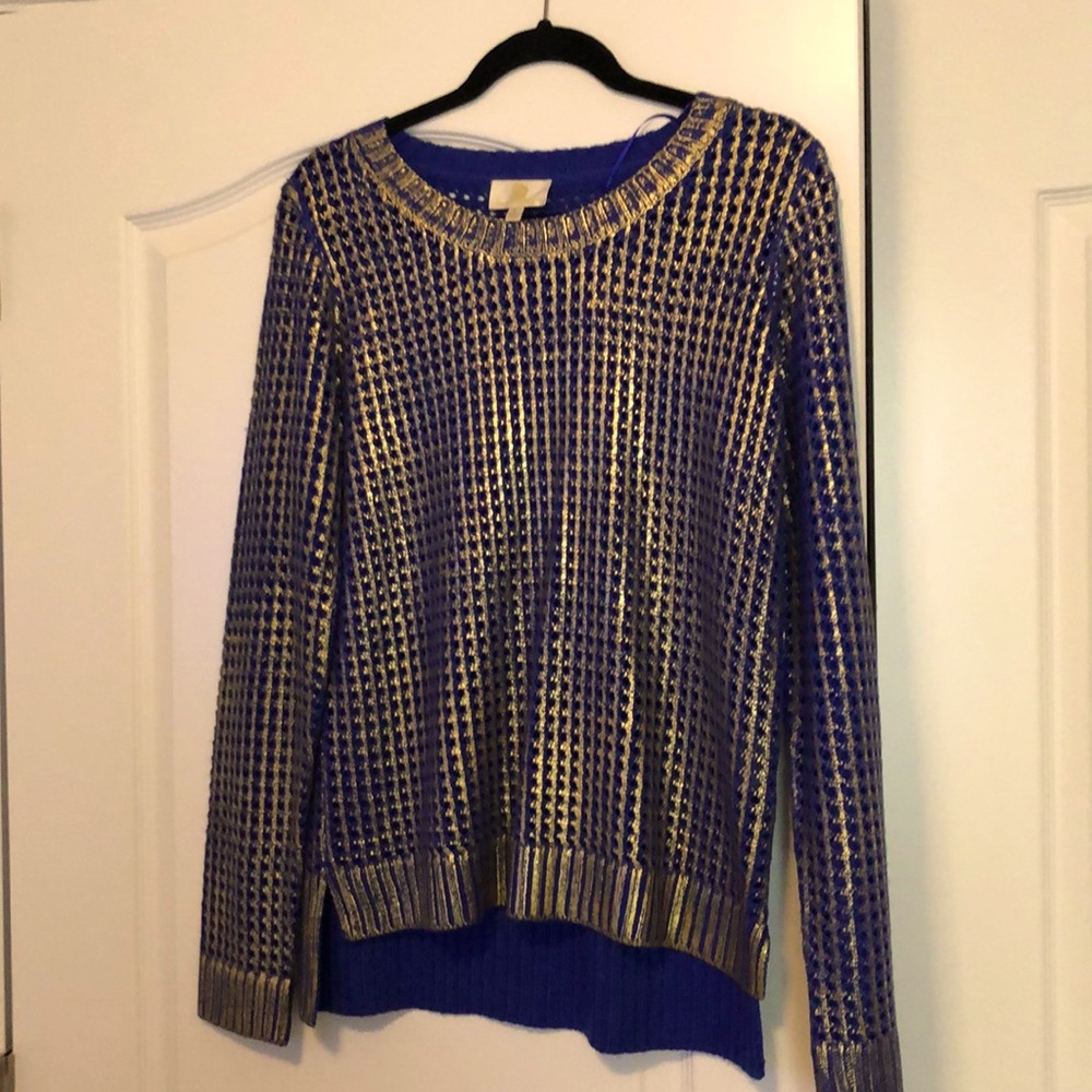 Gold blue sweater